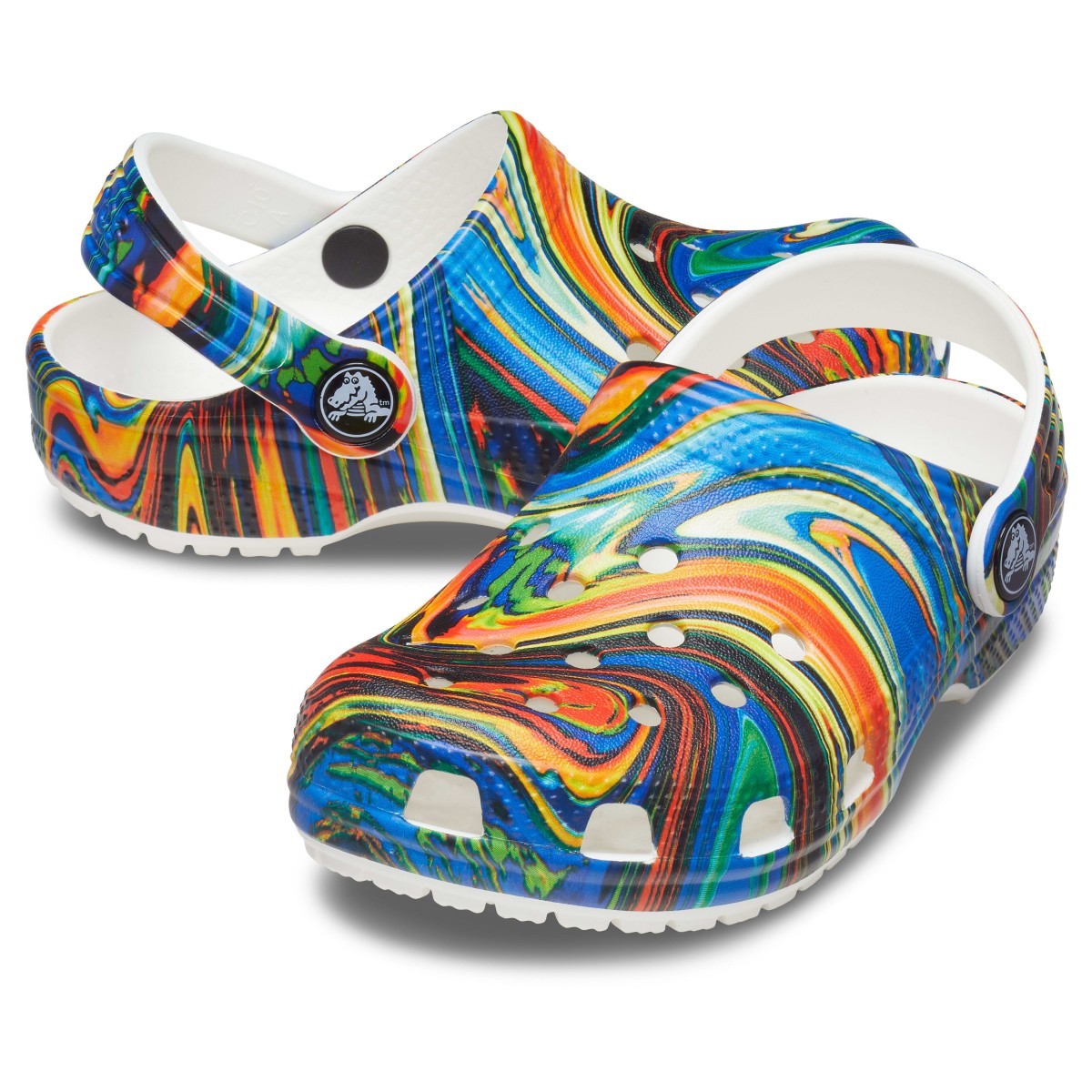 Saboți Crocs Kids' Classic Out of this World II Clog Albastru - Bright Cobalt/White - poza 4
