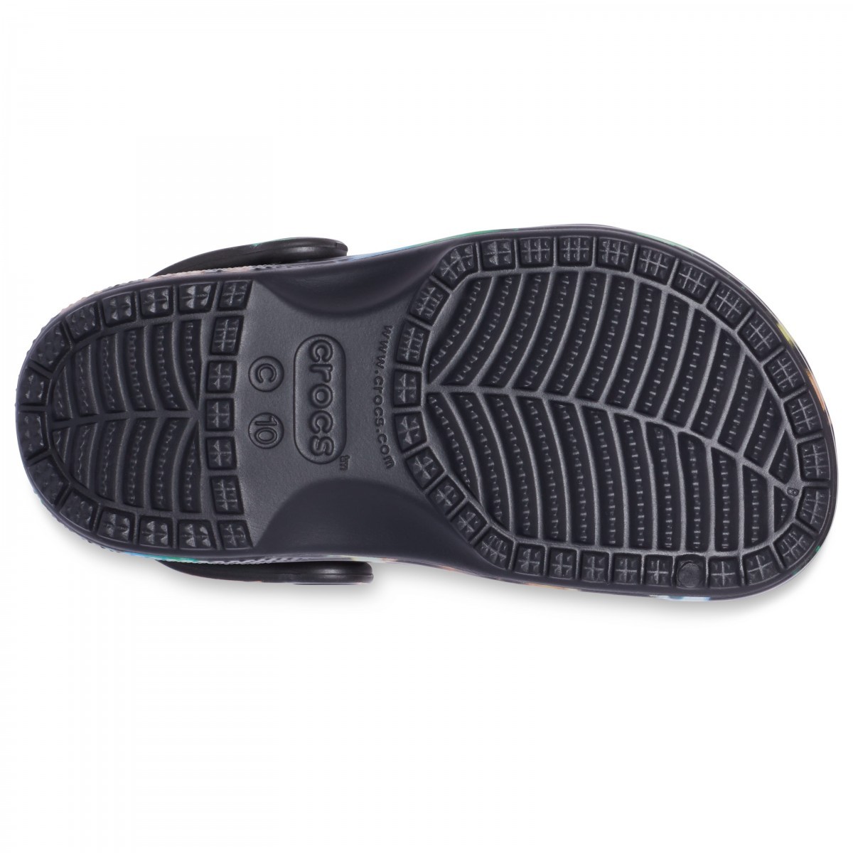 Saboți Crocs Kids' Classic Tie-Dye Graphic Clog Negru - Black/Black - poza 3