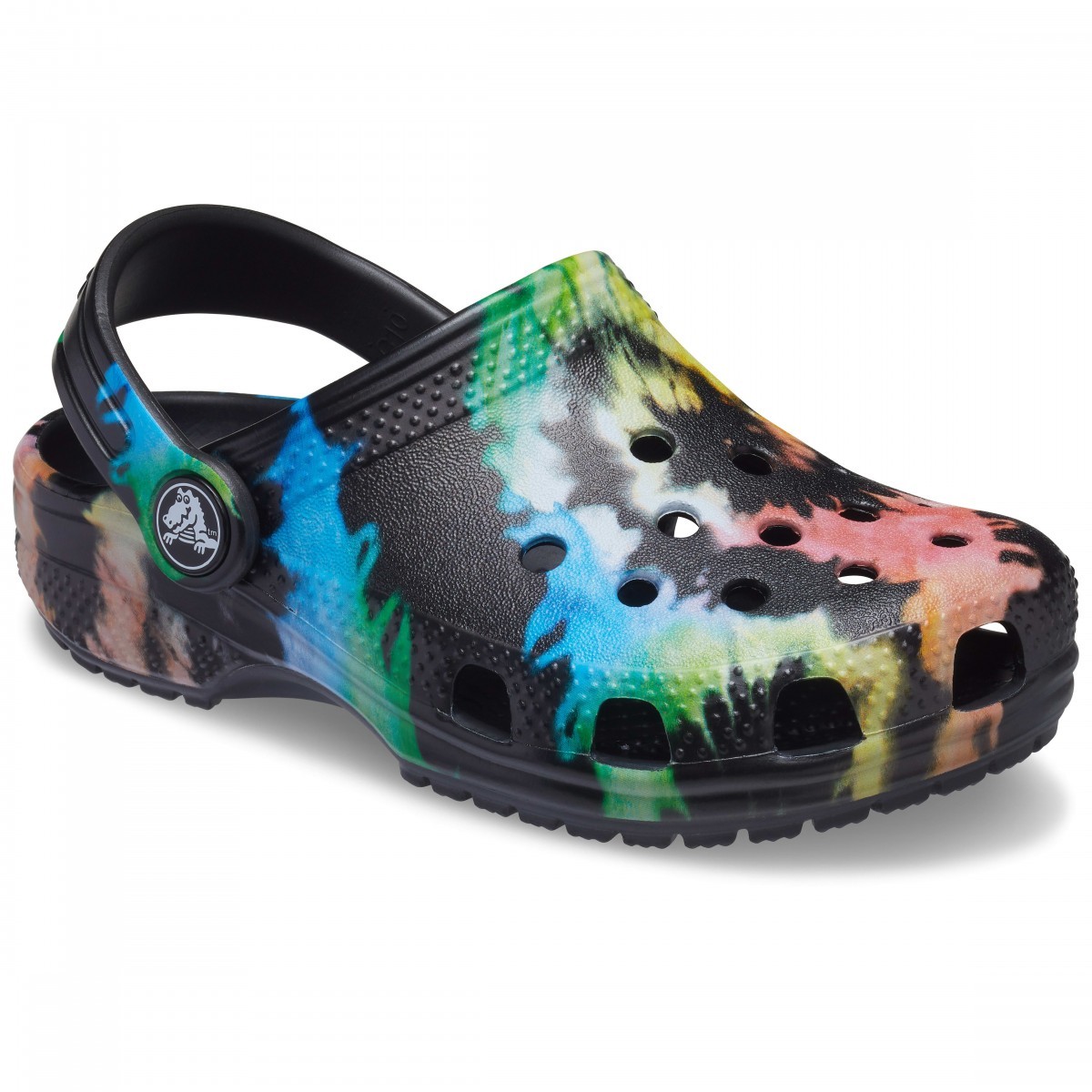 Saboți Crocs Kids' Classic Tie-Dye Graphic Clog Negru - Black/Black - poza 2