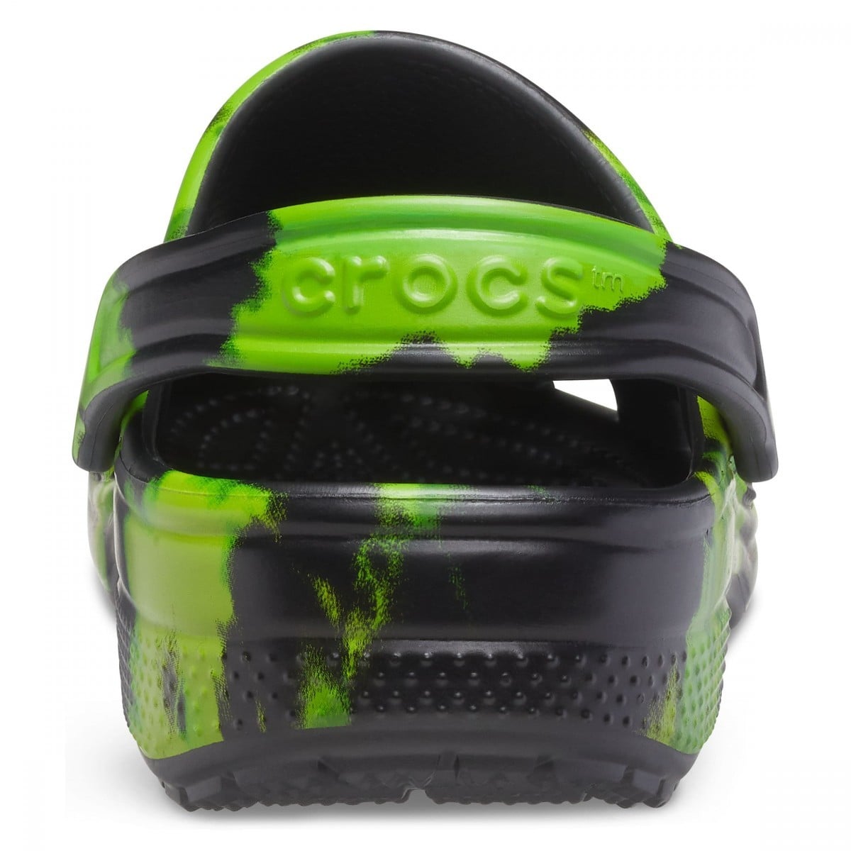 Saboți Crocs Kids' Classic Tie-Dye Graphic Clog Negru - Black/Lime Punch - poza 3