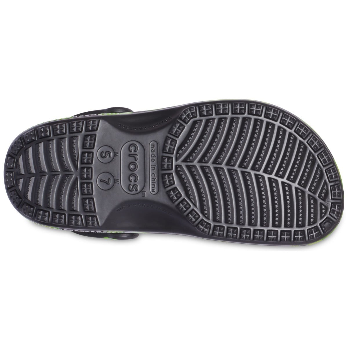 Saboți Crocs Kids' Classic Tie-Dye Graphic Clog Negru - Black/Lime Punch - poza 4