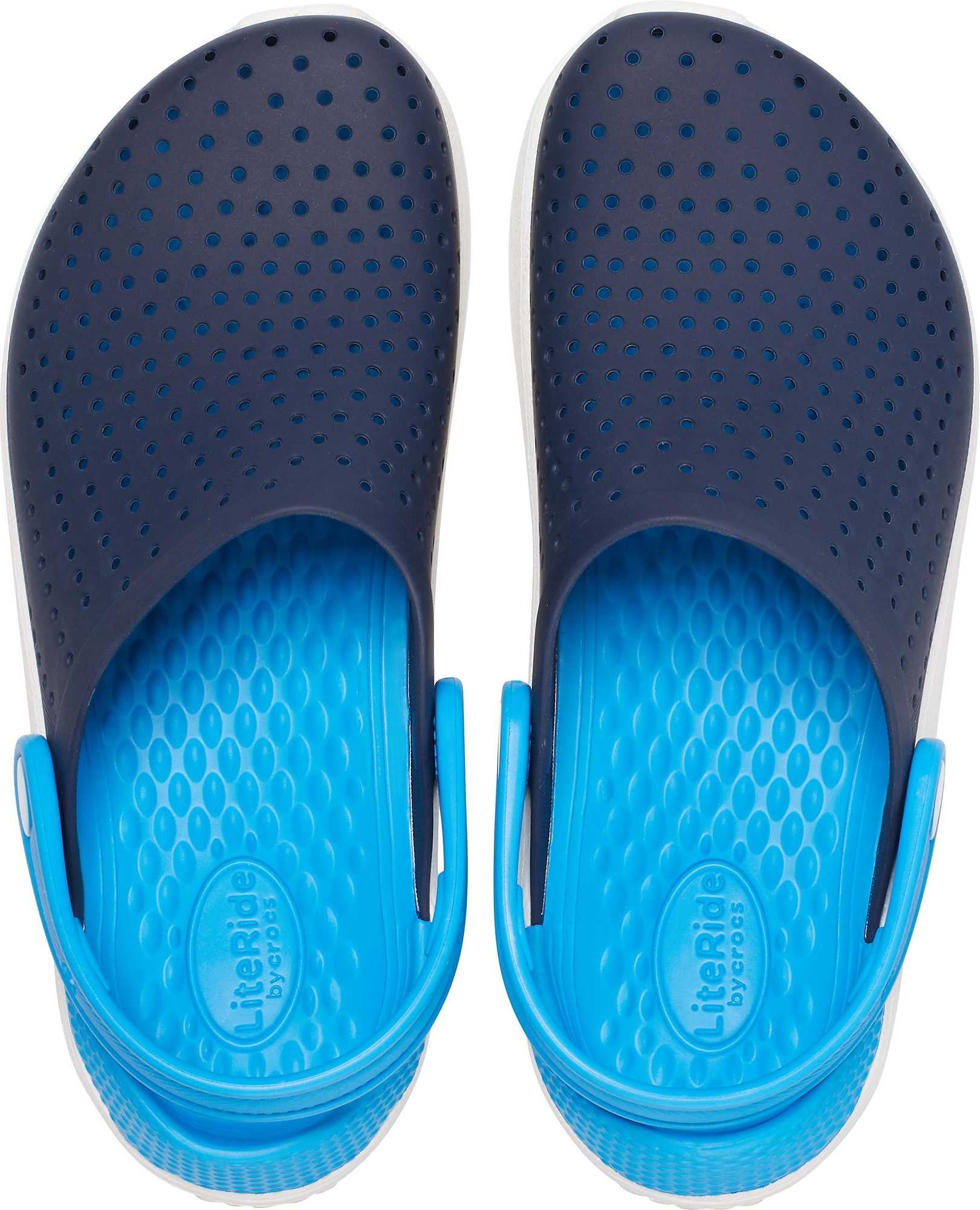 Saboti Crocs Kids' LiteRide Clog Albastru - Navy/White - poza 3