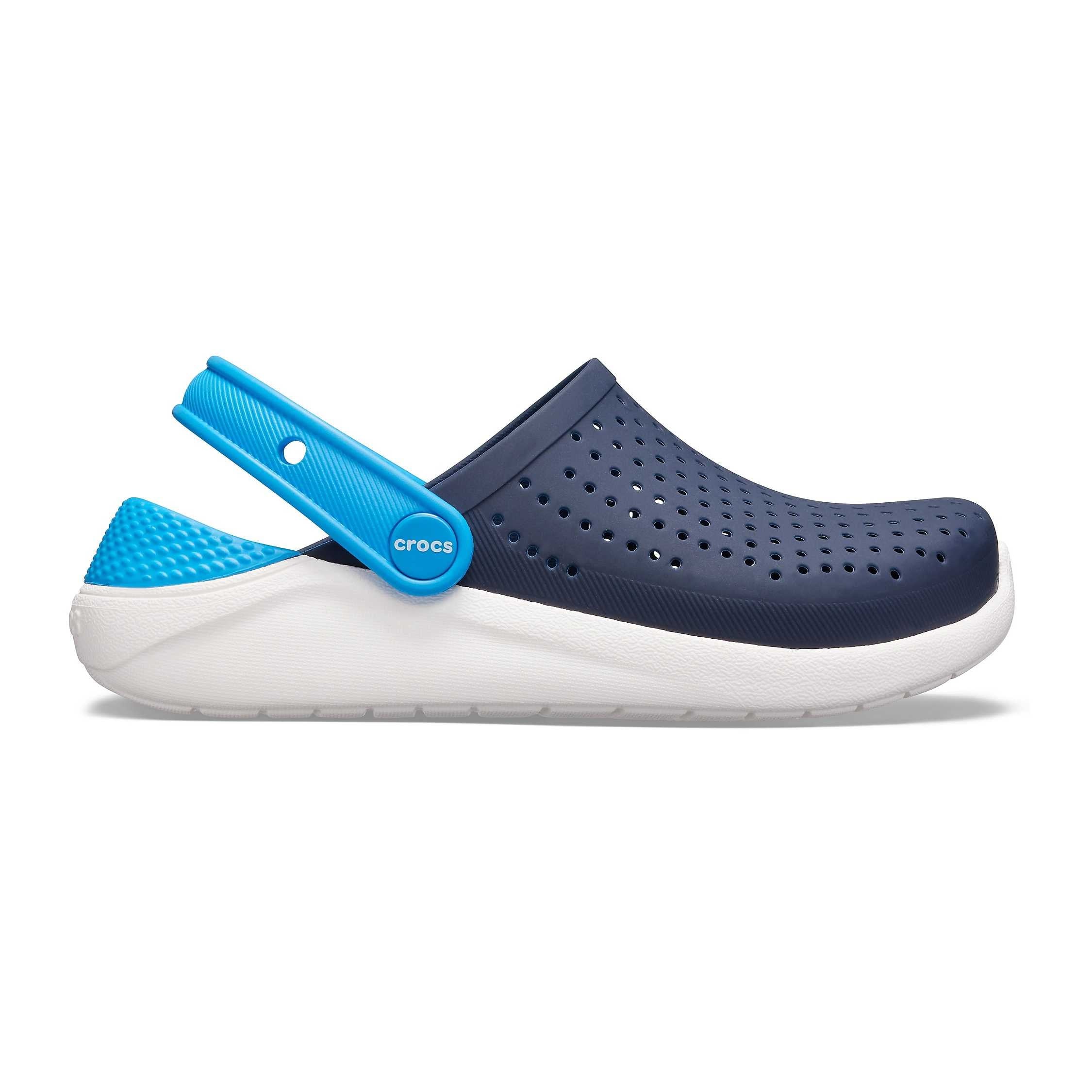 Saboti Crocs Kids' LiteRide Clog Albastru - Navy/White - poza 1