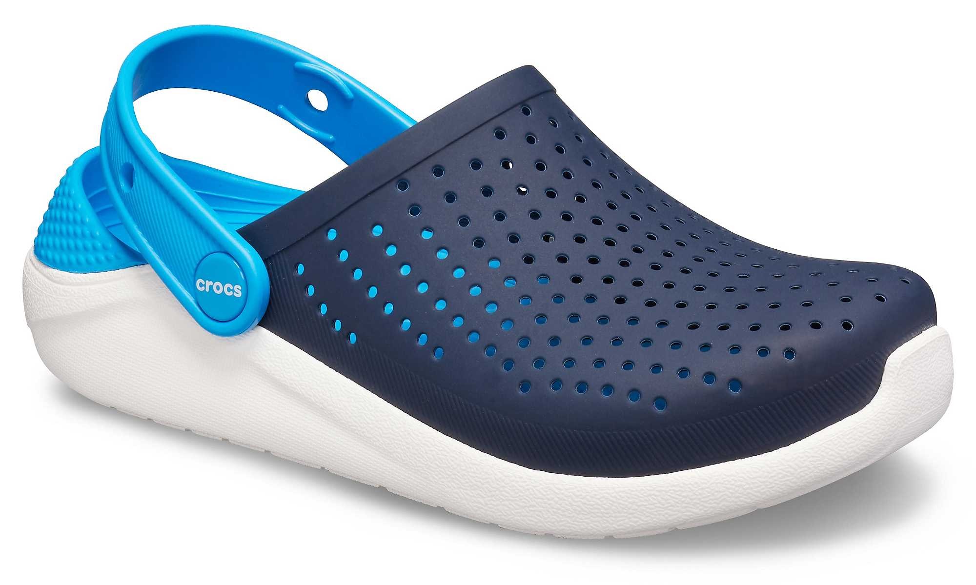 Saboti Crocs Kids' LiteRide Clog Albastru - Navy/White - poza 2