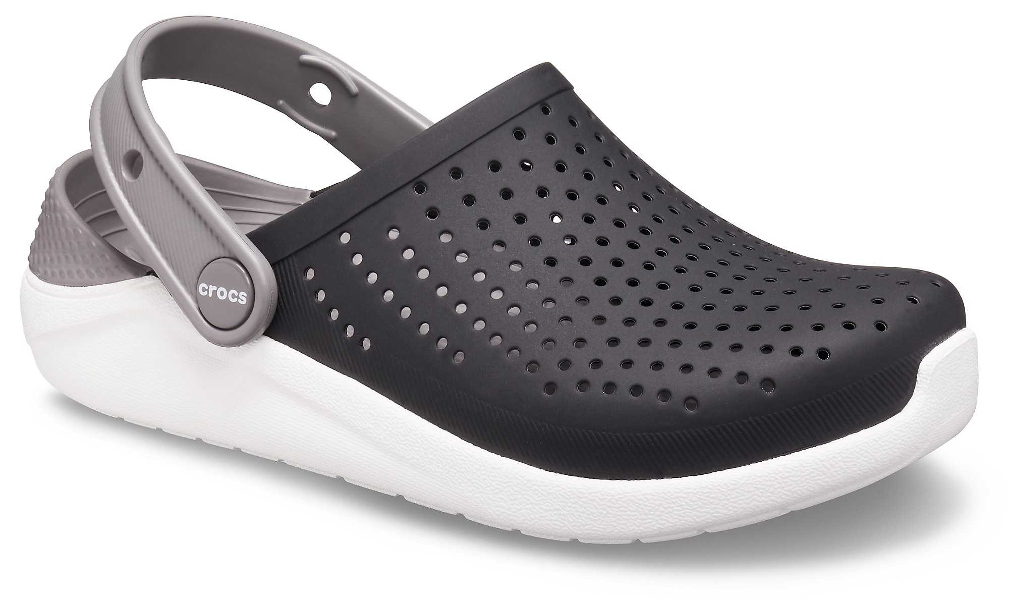 Saboti Crocs Kids' LiteRide Clog Negru - Black/White - poza 2