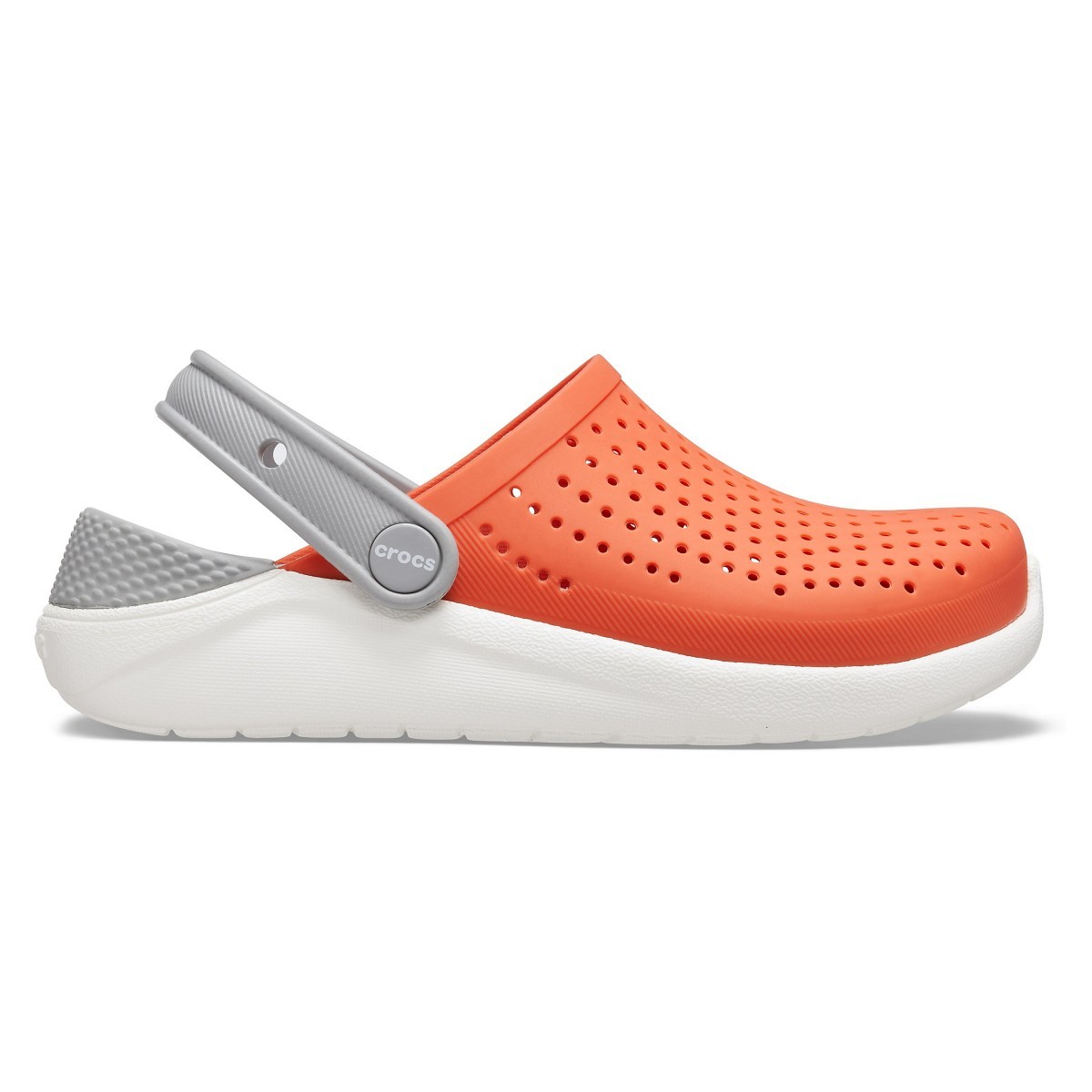 Saboti Crocs Kids' LiteRide Clog Portocaliu - Tangerine/White - poza 1