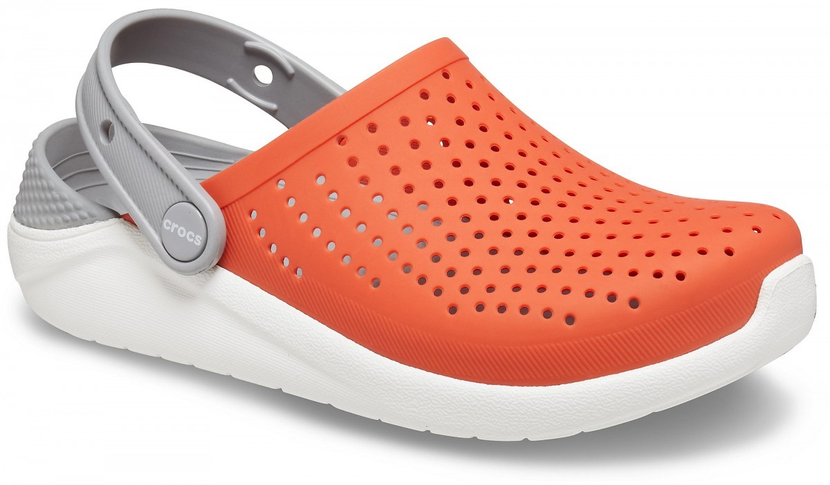 Saboti Crocs Kids' LiteRide Clog Portocaliu - Tangerine/White - poza 2