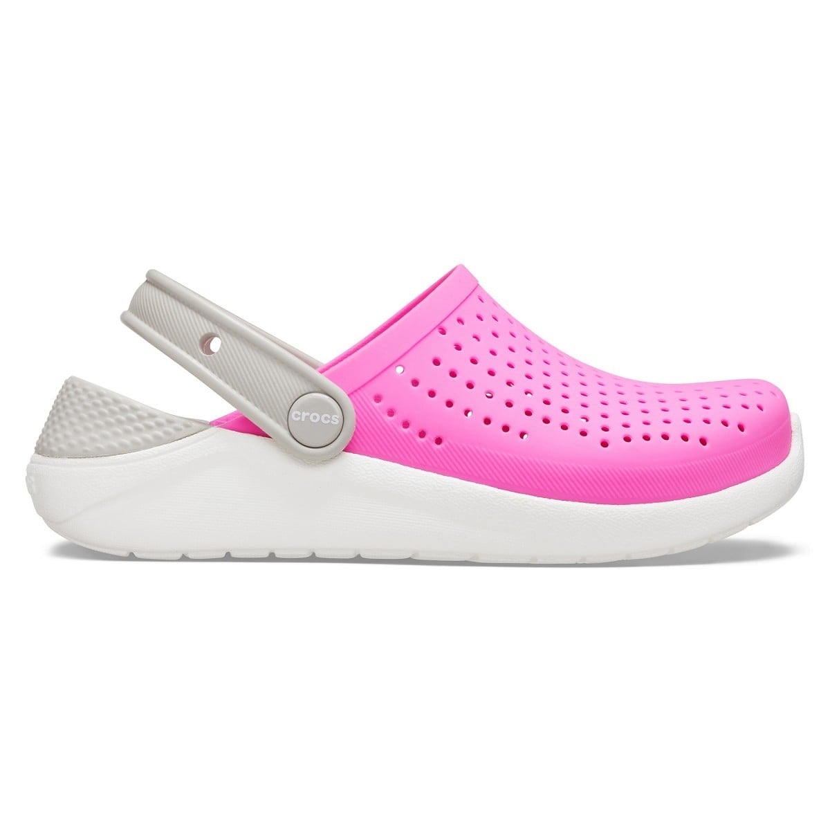 Saboti Crocs Kids' LiteRide Clog Roz - Electric Pink/White - poza 1