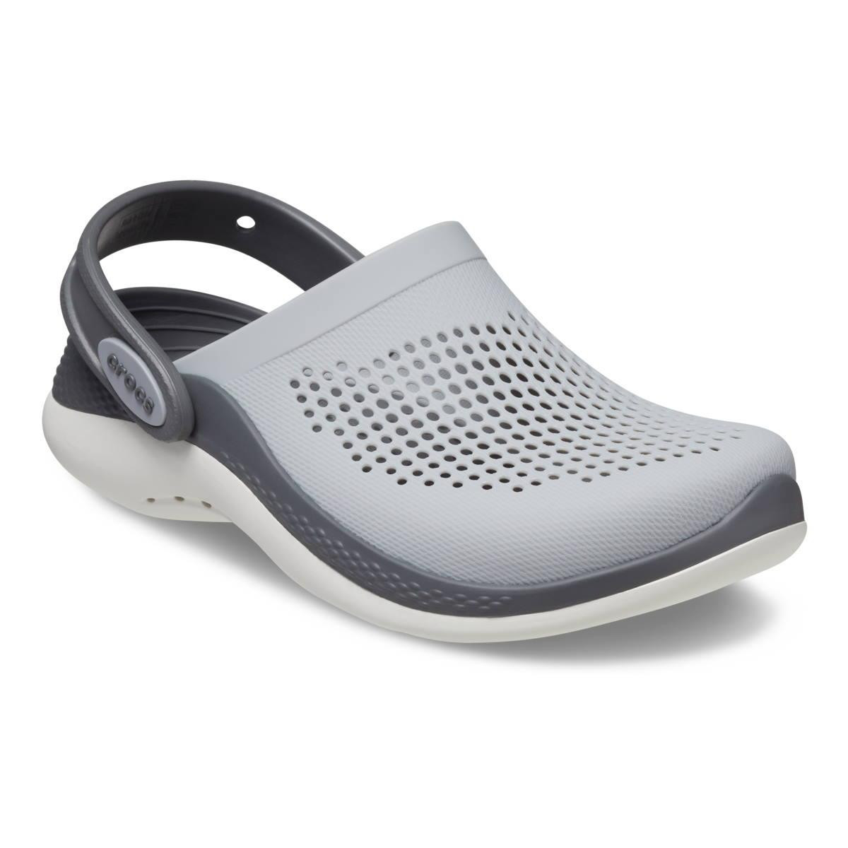 Saboți Crocs LiteRide 360 Clog Kids Gri - Light Grey/Slate Grey - poza 2
