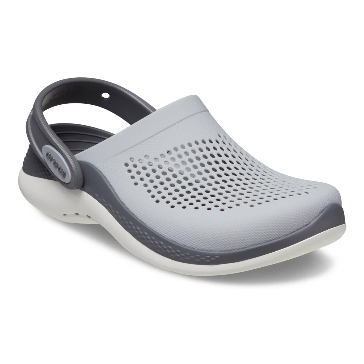 Saboți Crocs LiteRide 360 Clog Kids Gri - Light Grey/Slate Grey - poza 2