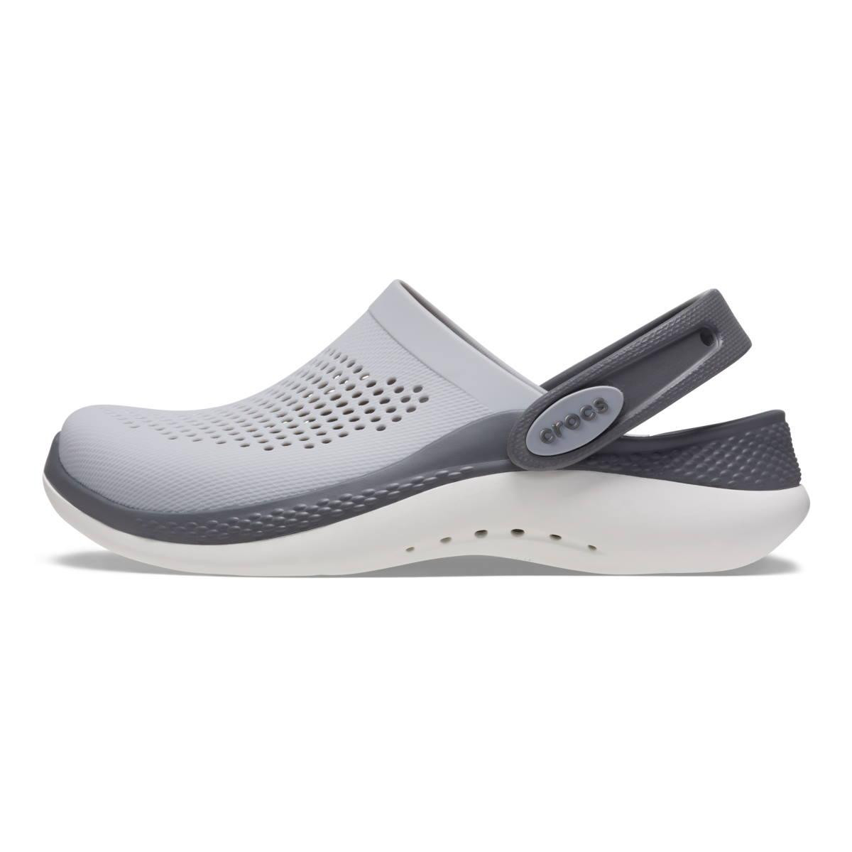Saboți Crocs LiteRide 360 Clog Kids Gri - Light Grey/Slate Grey - poza 3