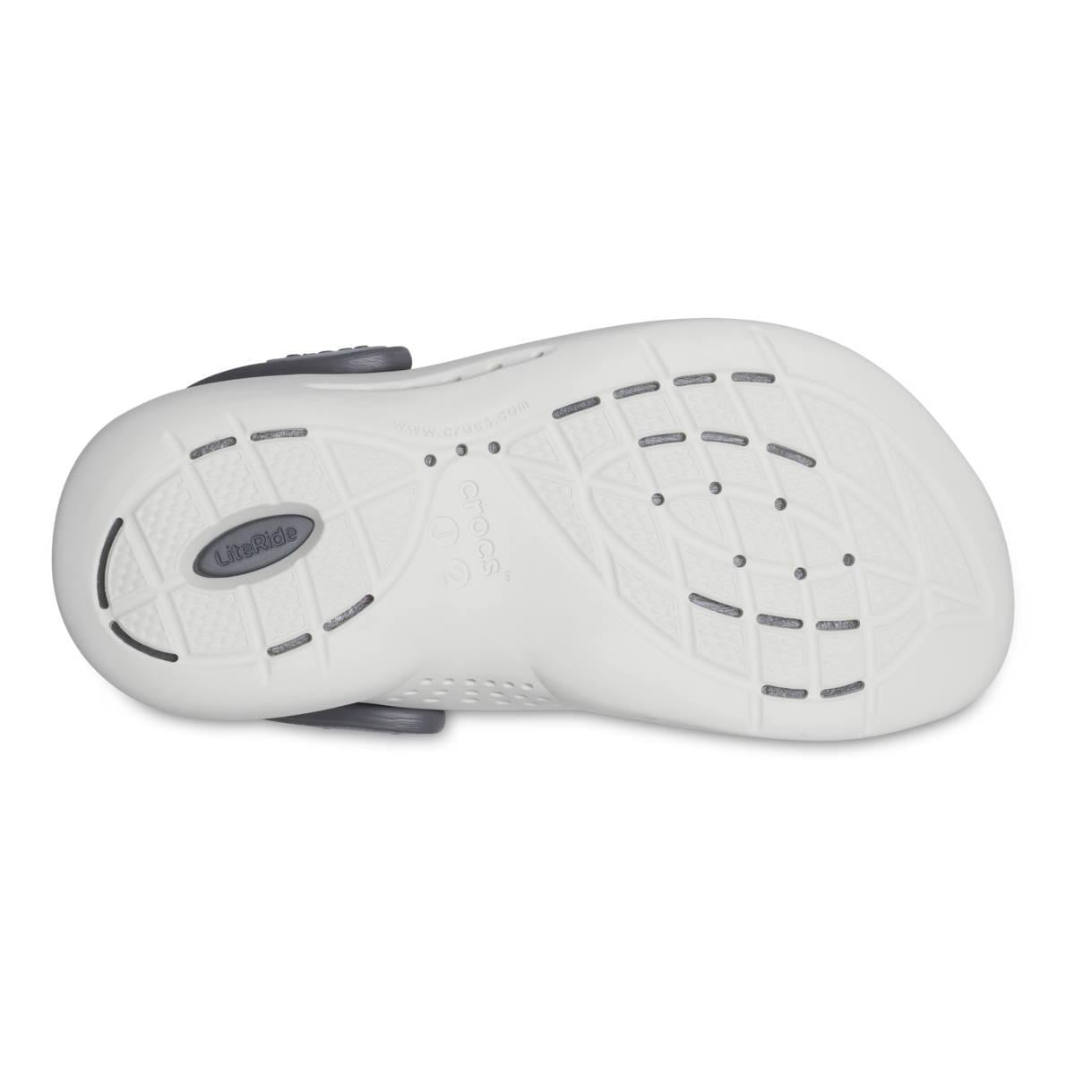 Saboți Crocs LiteRide 360 Clog Kids Gri - Light Grey/Slate Grey - poza 4
