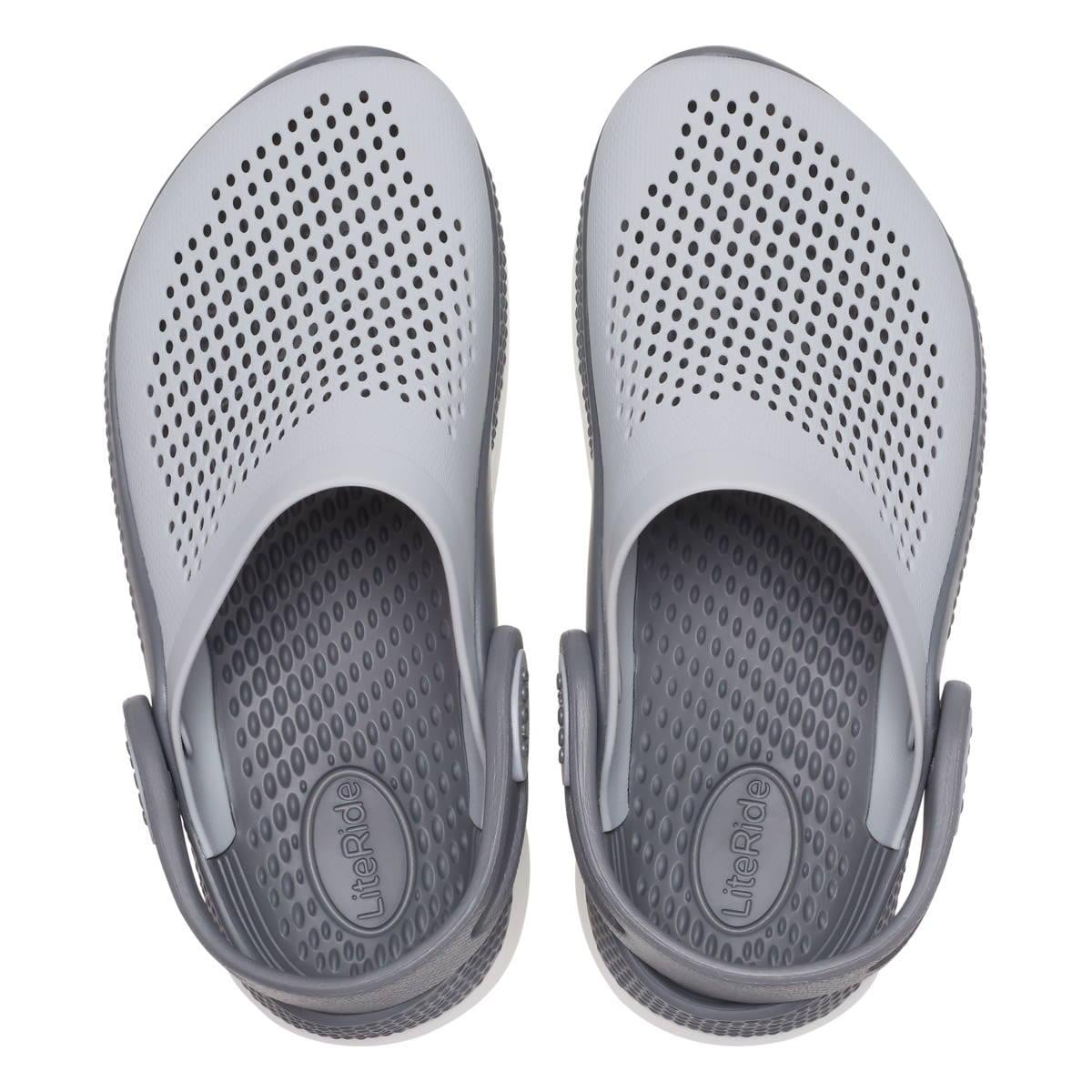 Saboți Crocs LiteRide 360 Clog Kids Gri - Light Grey/Slate Grey - poza 5