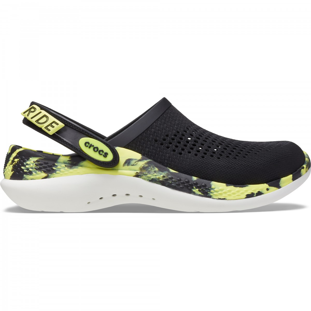 Saboti Crocs LiteRide 360 Marbled Clog Negru - Black/Citrus - poza 1