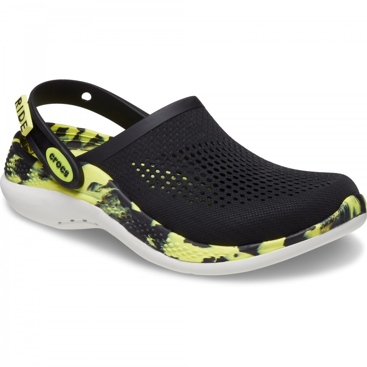 Saboti Crocs LiteRide 360 Marbled Clog Negru - Black/Citrus - poza 2