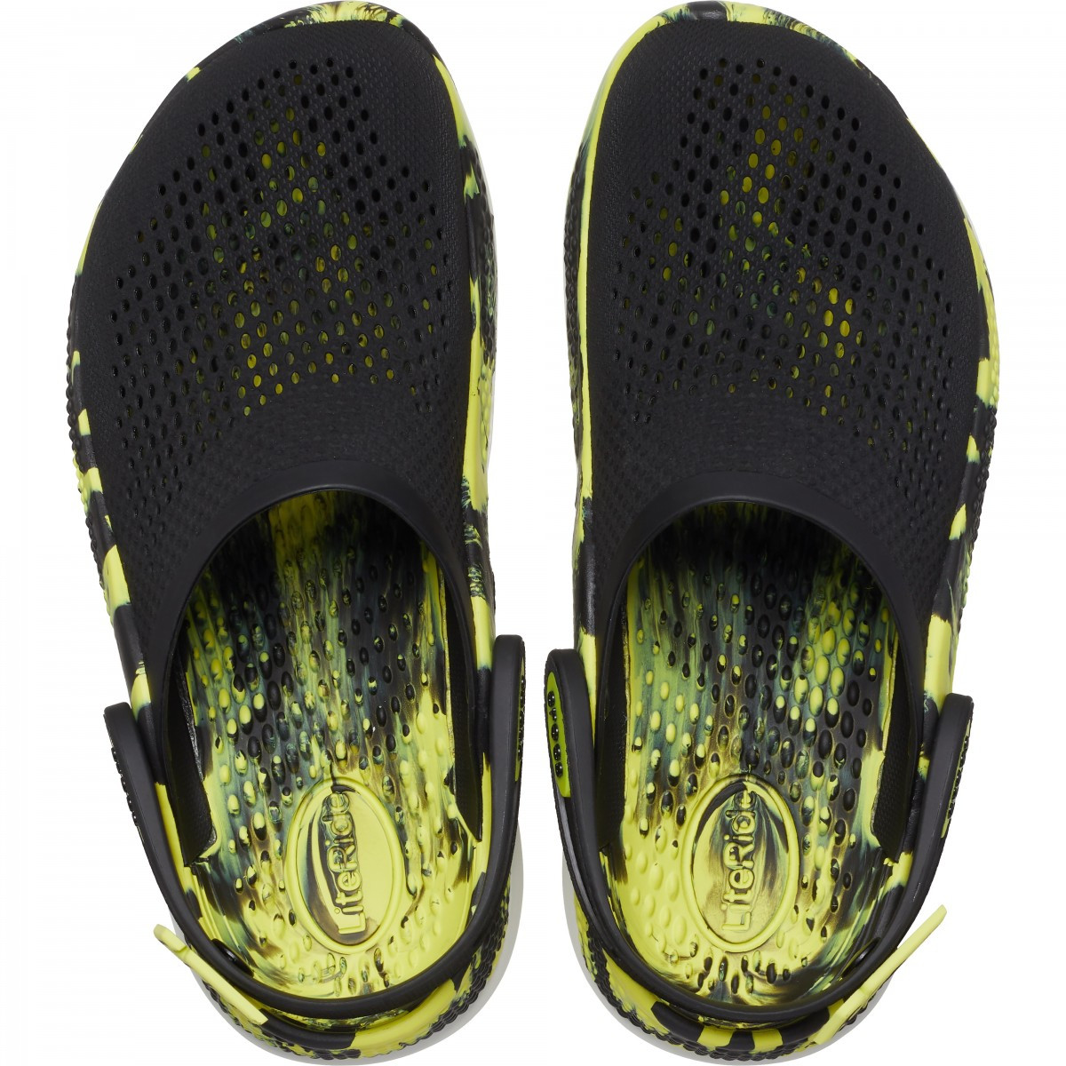 Saboti Crocs LiteRide 360 Marbled Clog Negru - Black/Citrus - poza 5
