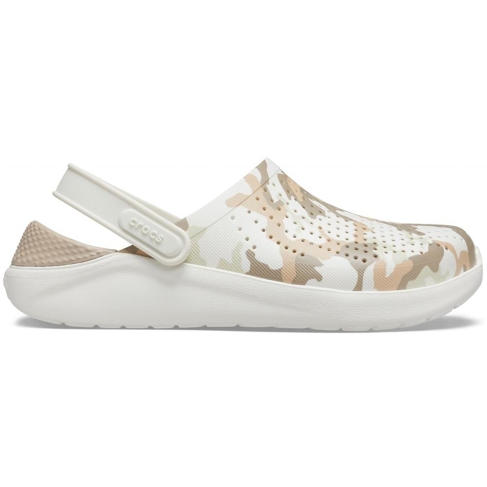 Saboți Crocs LiteRide Printed Camo Clog Alb - Almost White - poza 1
