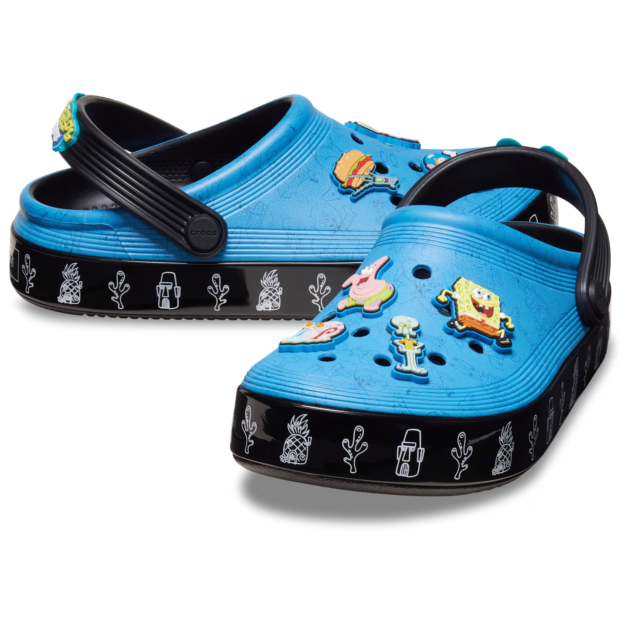 Saboti Crocs Spongebob Multi Off Court Clog Kids Negru - Black - poza 2