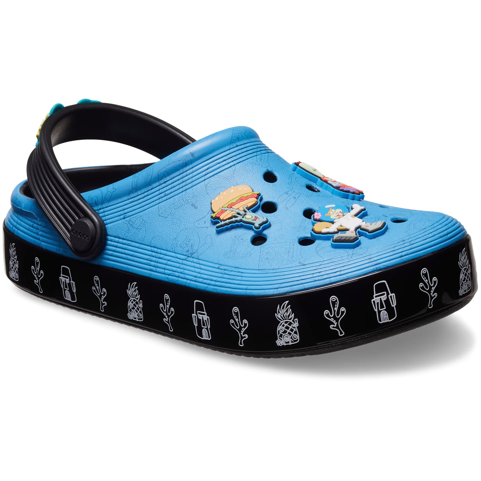 Saboti Crocs Spongebob Multi Off Court Clog Kids Negru - Black - poza 3