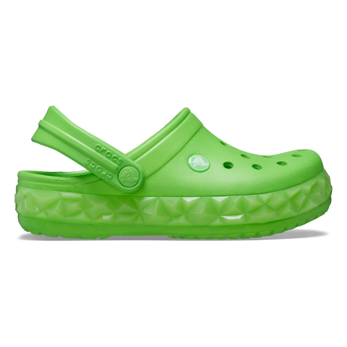 Saboti Crocs Toddler Crocband Geometric Glow in the Dark Band Clog Verde - Green Slime - poza 1