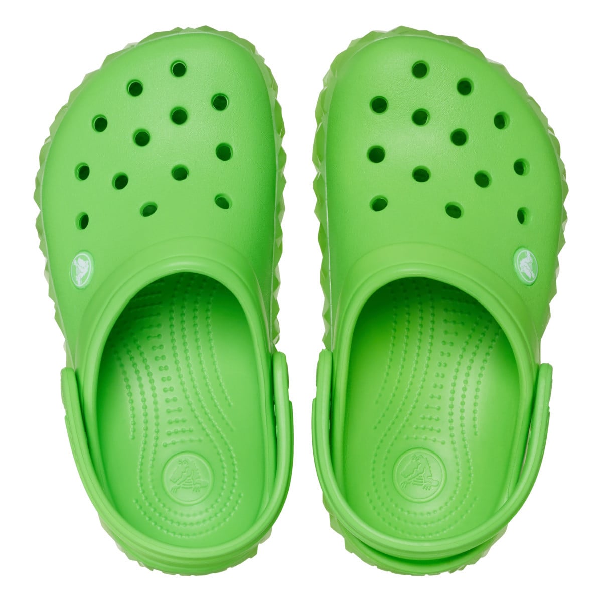 Saboti Crocs Toddler Crocband Geometric Glow in the Dark Band Clog Verde - Green Slime - poza 5