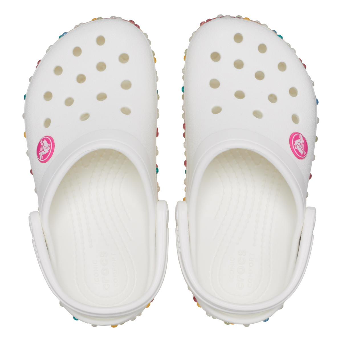 Saboți Crocs Toddler Crocband Stretch Necklace Clog Alb - White/Multi - poza 5