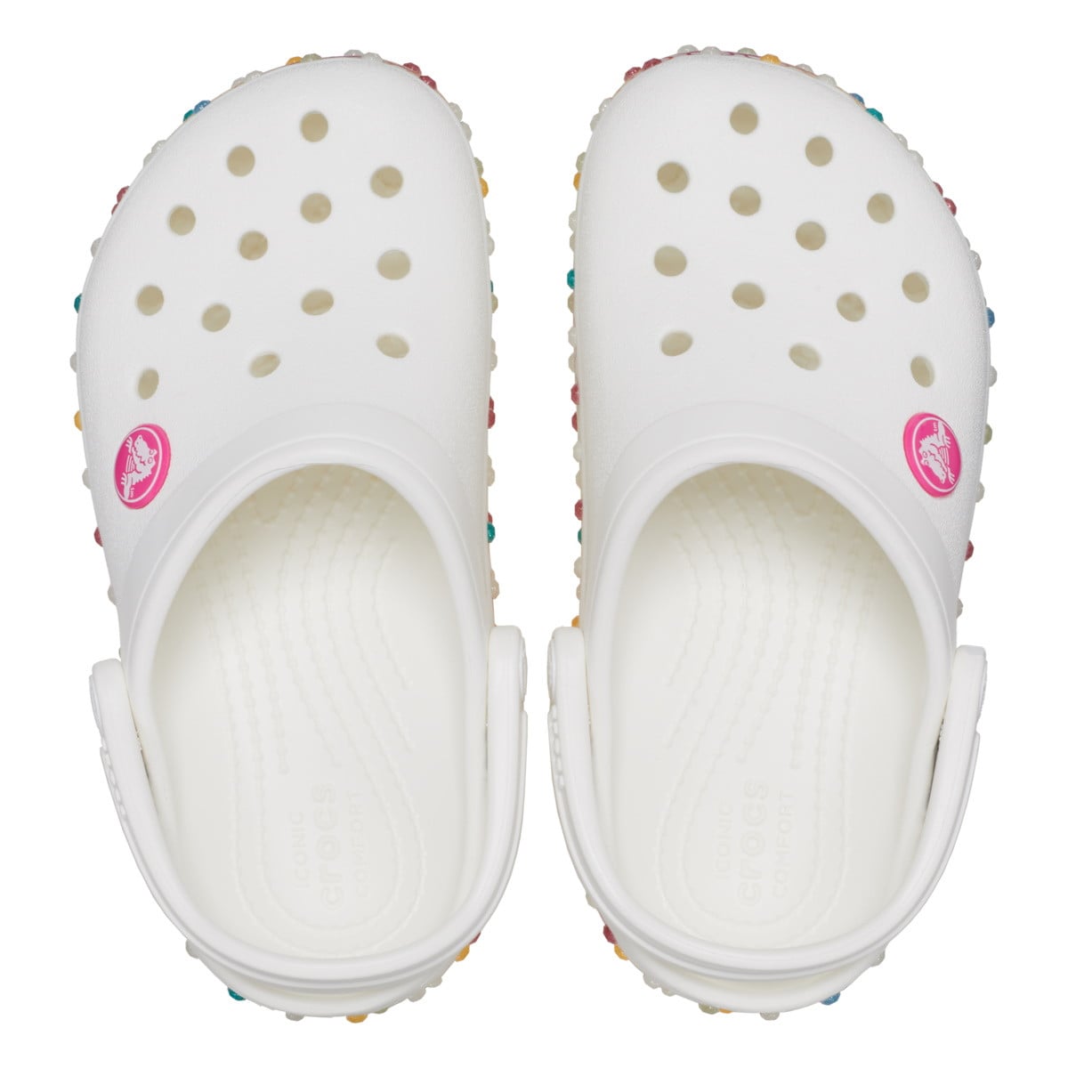 Saboți Crocs Toddler Crocband Stretch Necklace Clog Alb - White/Multi - poza 5