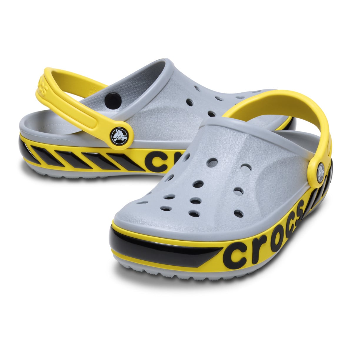 Saboti Crocs Toddlers' Bayaband Racer Band Clog Gri - Light Grey - poza 3