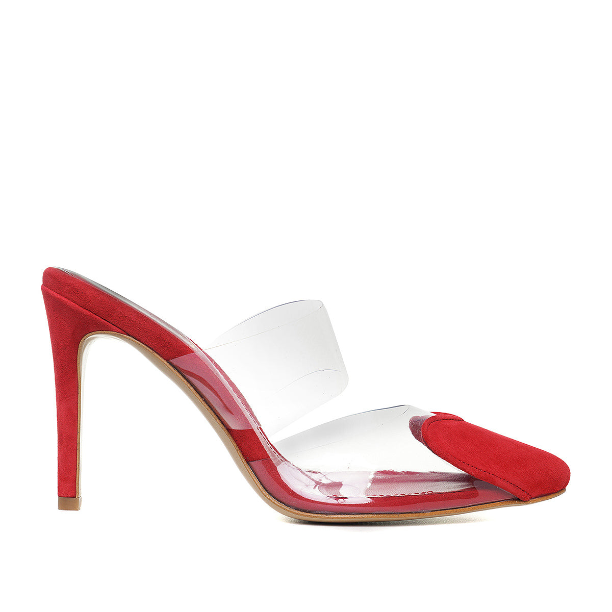 Saboti Love Me Piele Intoarsa, Rosii - 35 / 11 cm