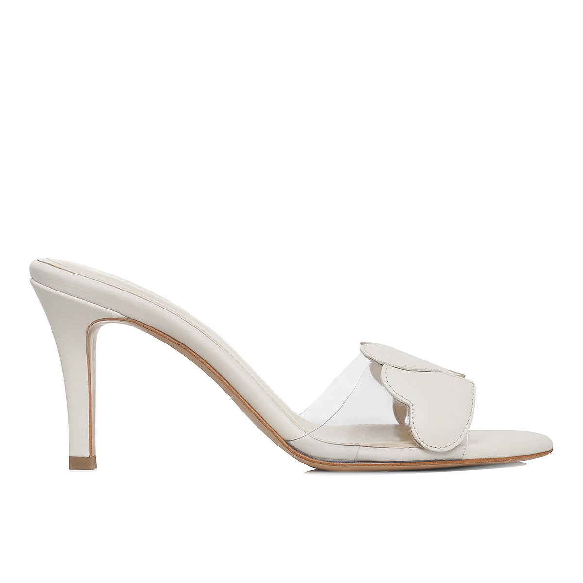 Saboti Love Me Piele Naturala, Alb-Unt - 37 / 9.5 cm
