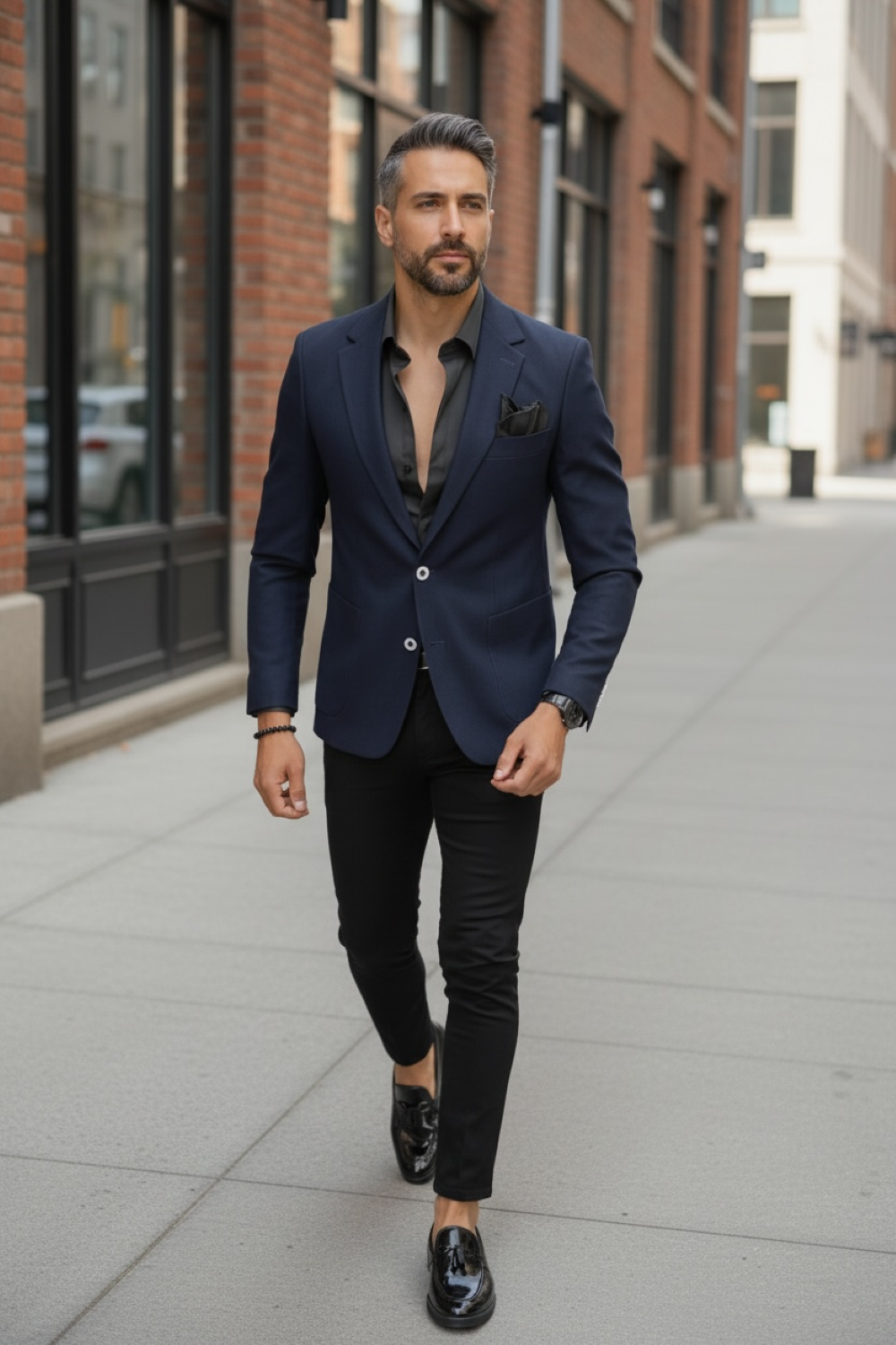 Sacou barbati bleumarin slim fit B8287 90-5