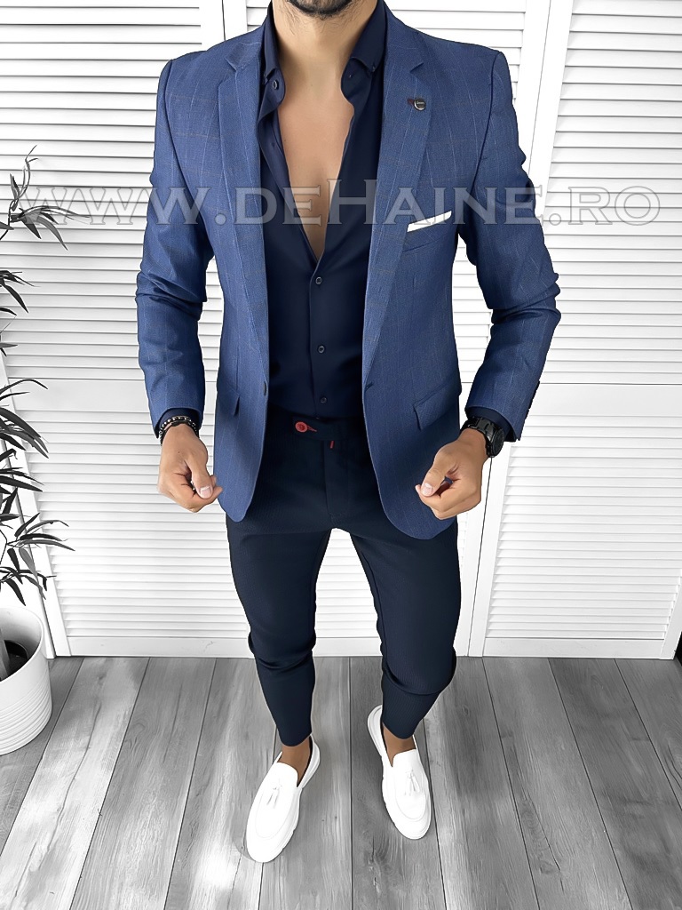 Sacou barbati in carouri slim fit A8740 P18-3.3