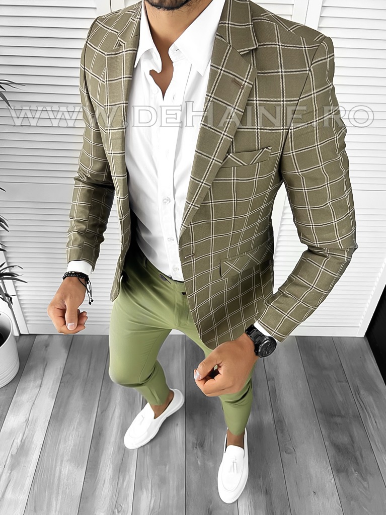 Sacou barbati in carouri slim fit B5019 20-1.4