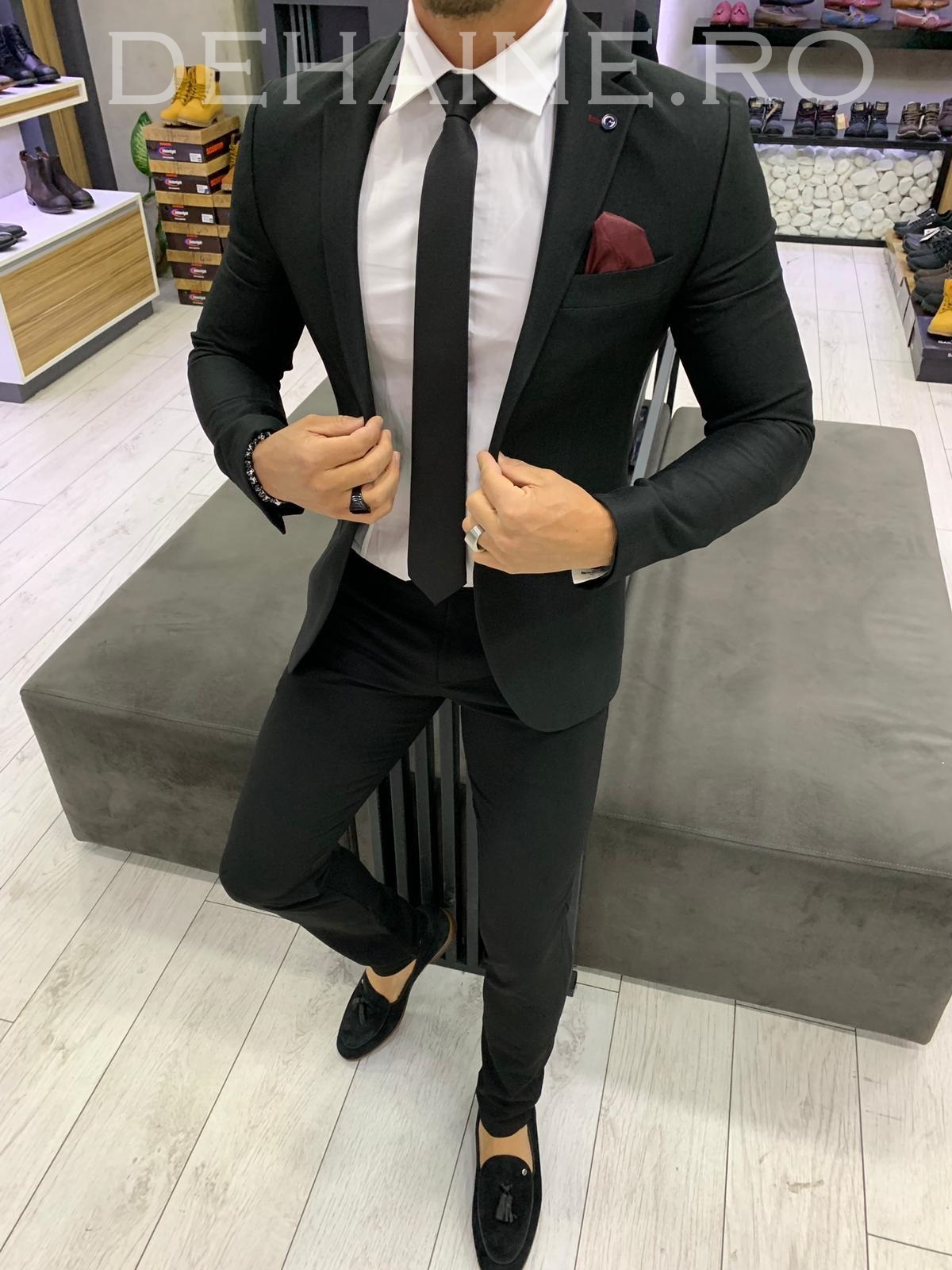 Sacou barbati negru slim fit ZR A4081 124-4