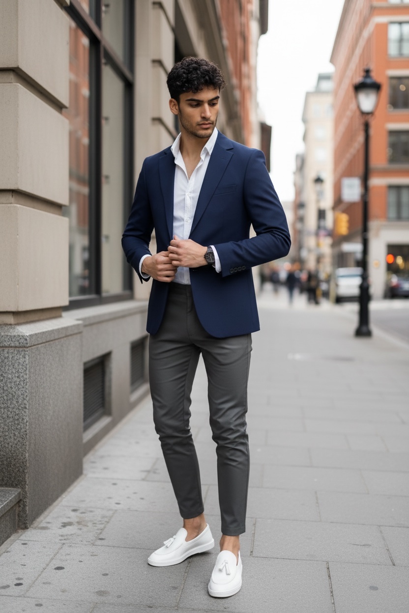 Sacou barbati slim fit bleumarin 10272 D3-3.1/ E 100-3 ~