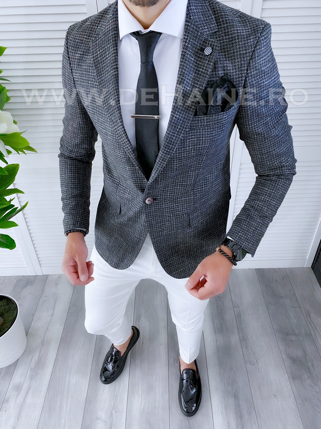 Sacou barbati slim fit bleumarin. A8742 i18-3.1