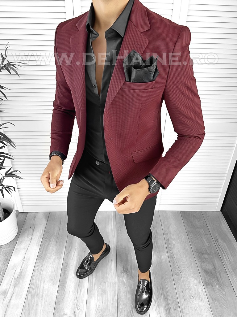 Sacou barbati slim fit grena B8341 D5-2.3