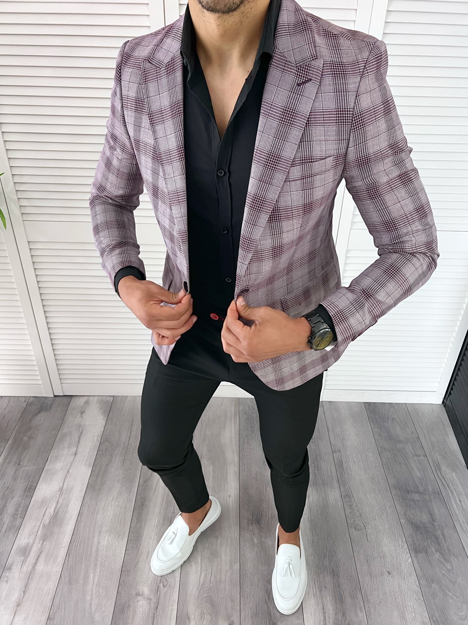 Sacou barbati slim fit in carouri 11982 P19-3.3