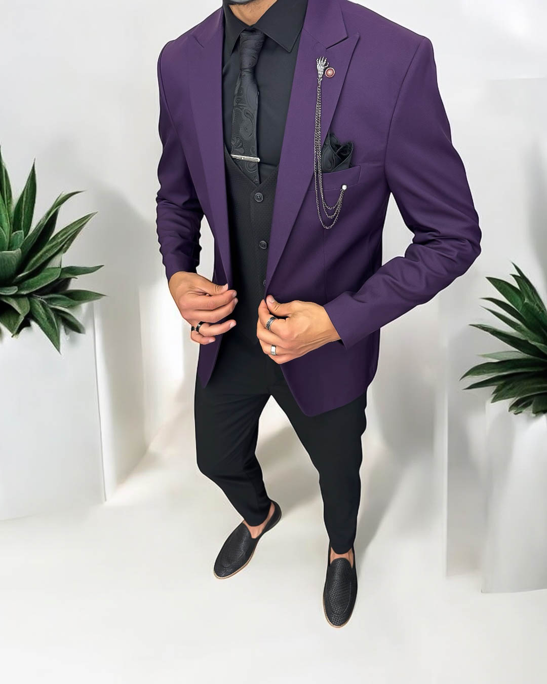 Sacou barbati slim fit mov 13242 O3-4.2