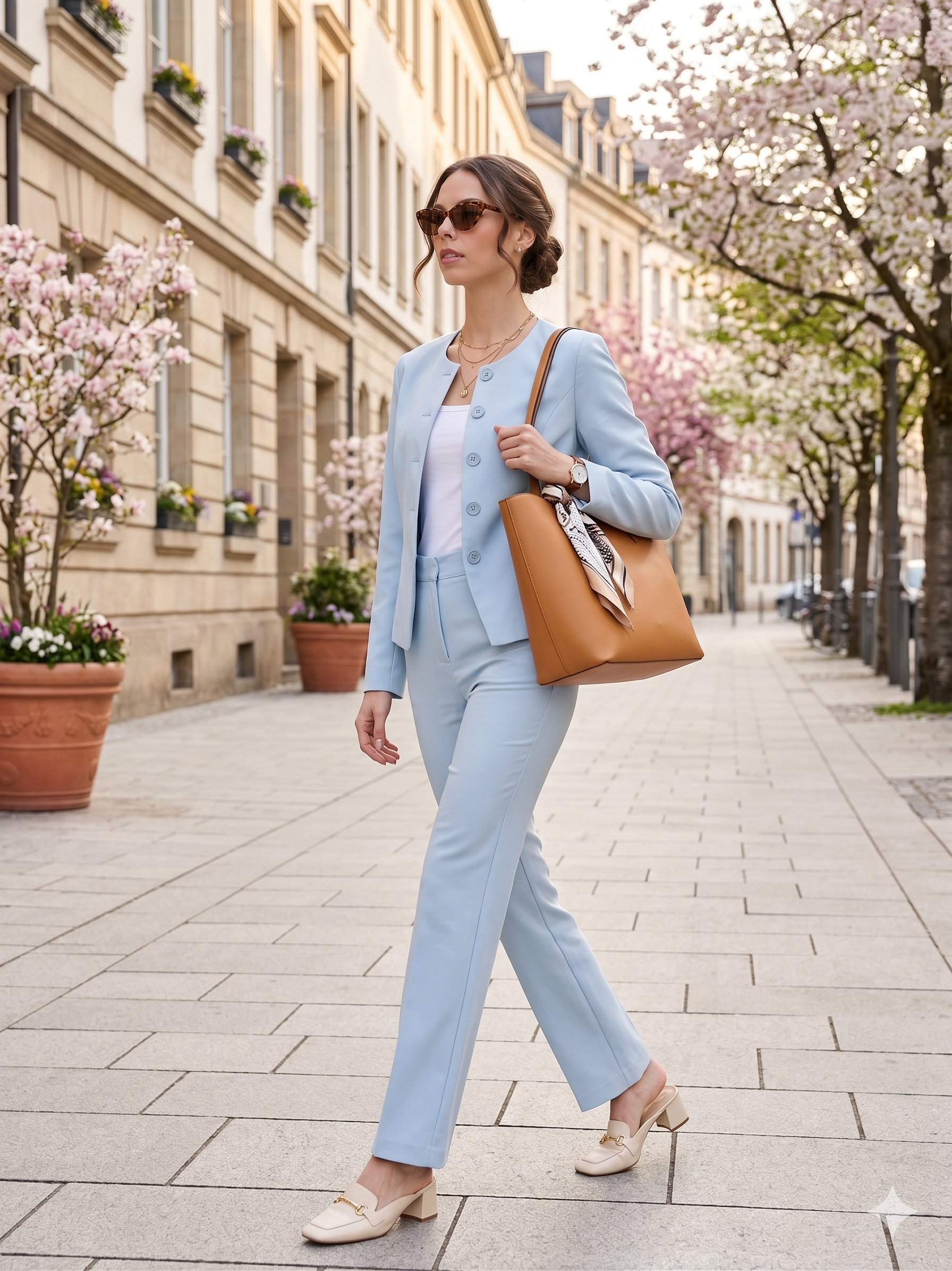 Sacou cambrat fără guler ORSAY bleu - 40