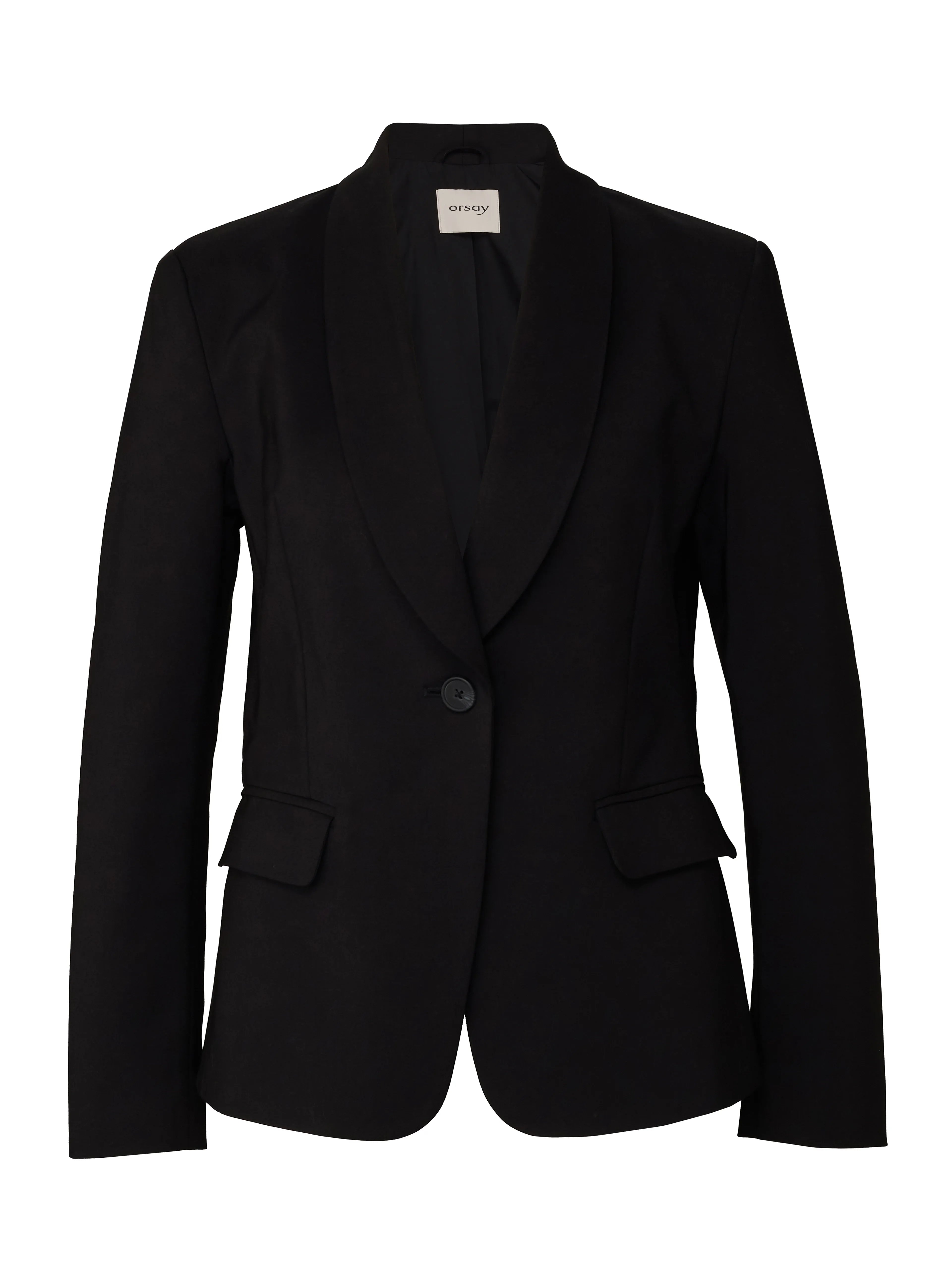Sacou din mix de bumbac cu clapete la un nasture ORSAY negru - 38