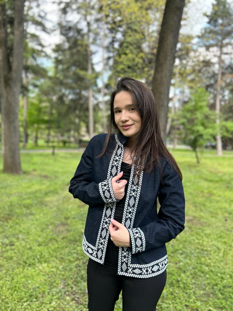 Sacou tradițional femei denim TM445 - L