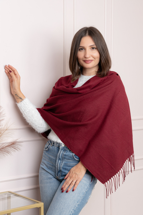 Sal dama bordo cu franjuri Farrah
