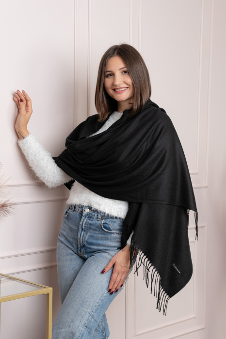 Sal dama negru cu franjuri Farrah