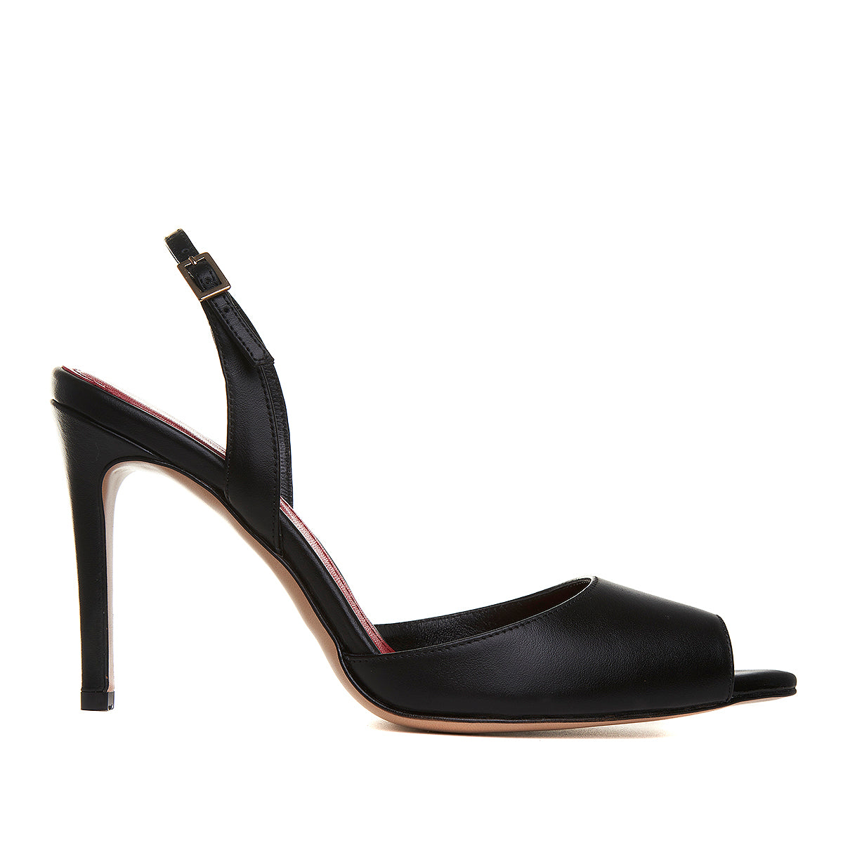 Sandale Alice Varf Decupat, Piele Naturala, Negre - 37 / 8 cm
