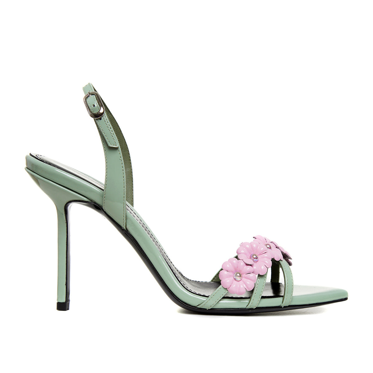 Sandale Amelie Piele Lacuita, Mint/Roz - Premium Collection - 40 / 10 cm