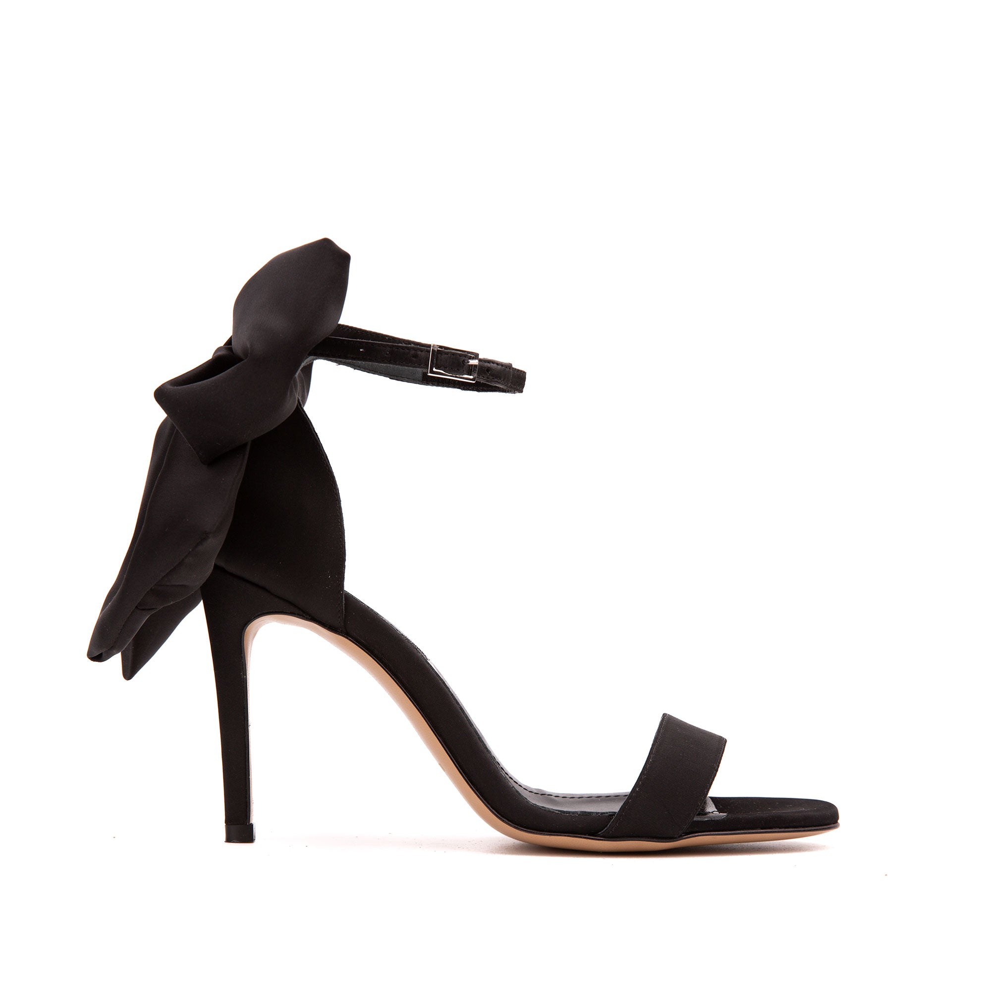 Sandale Anya Satin, Negre - 40 / 8 cm
