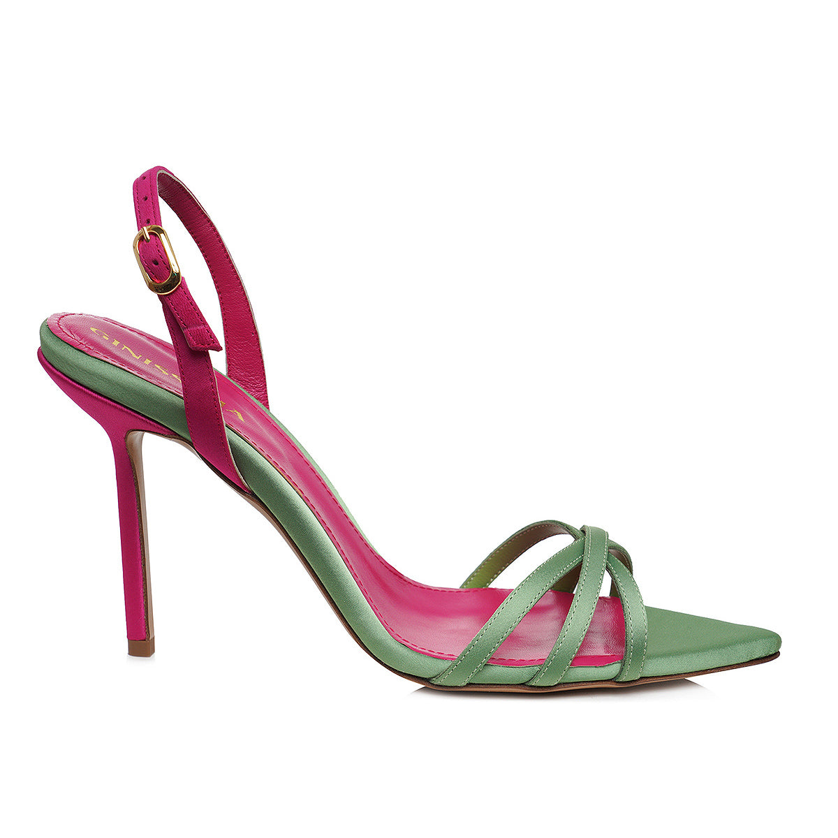 Sandale Capri Satin, Verde Salvie/Fucsia - Premium Collection - 42 / 10 cm
