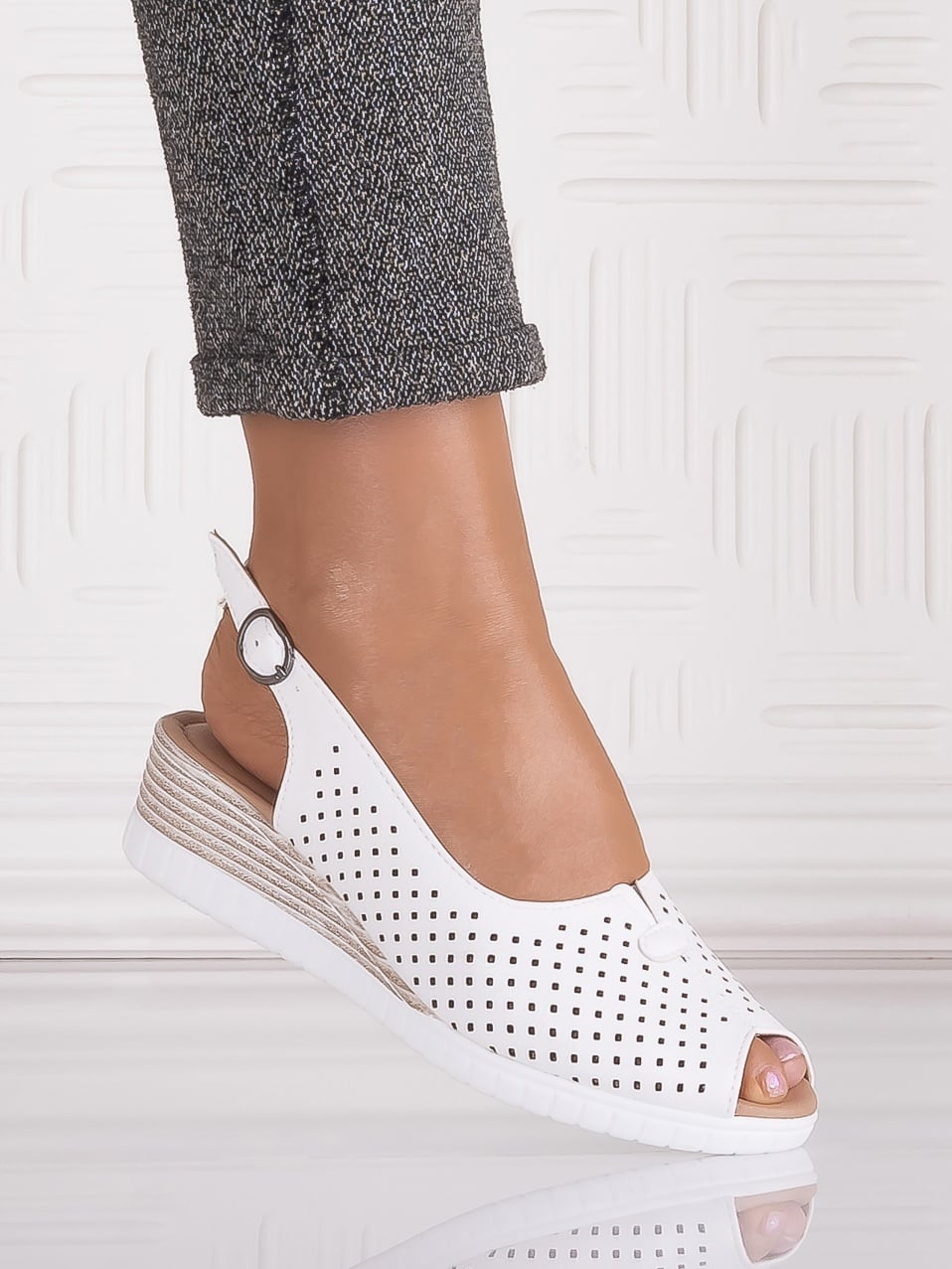 Sandale casual Albe dama din Piele Ecologica Seliorra - poza 2