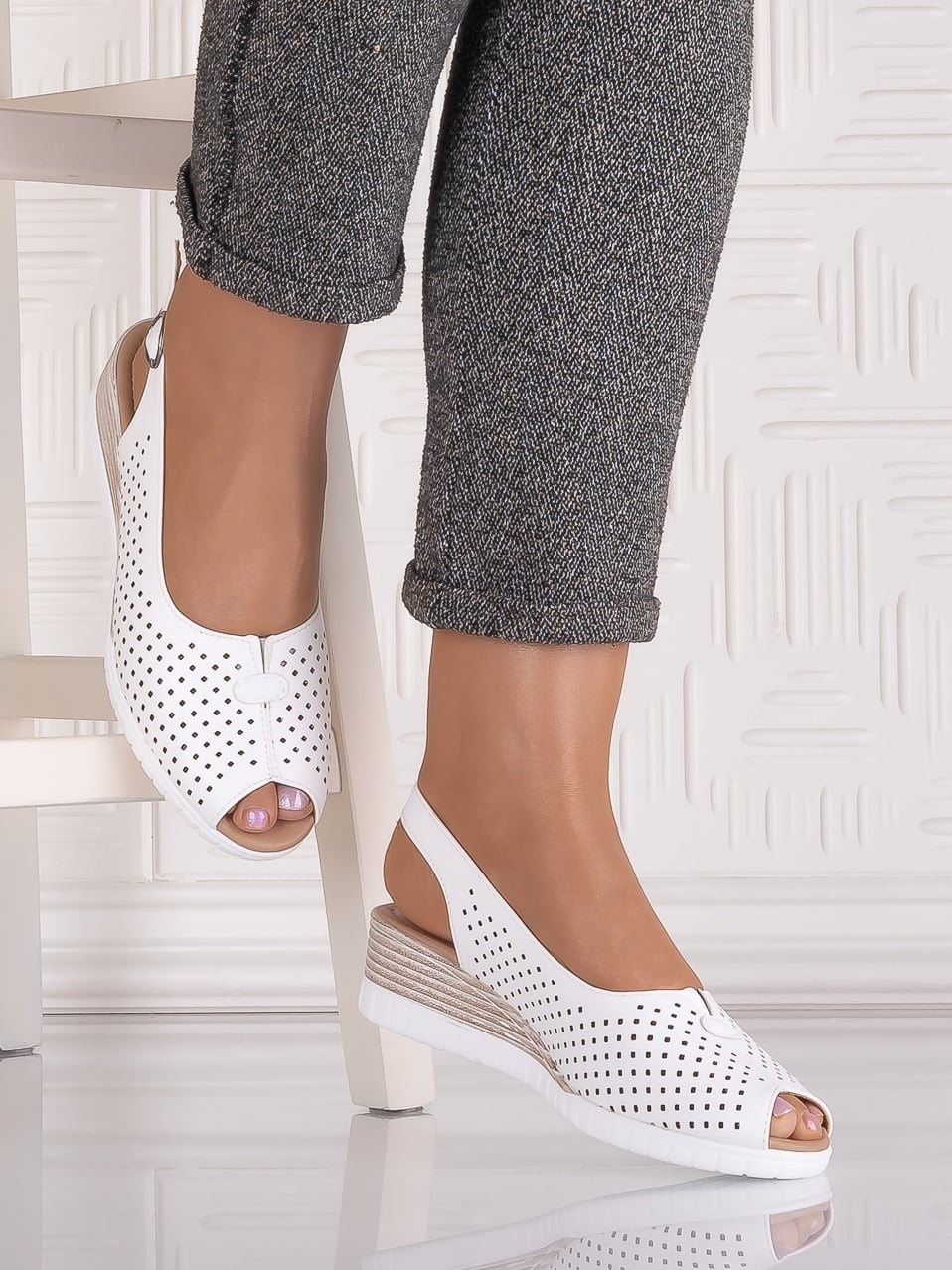 Sandale casual Albe dama din Piele Ecologica Seliorra - poza 3